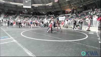 80 lbs Consi Of 16 #2 - Carsen Higgs, Claremore Wrestling Club vs Reilas Sanchez, Locust Grove Youth Wrestling