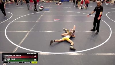 82 lbs Quarterfinal - Rhilynn Tolzman, Summit Wrestling Academy vs Ryder Pahl, MN Elite