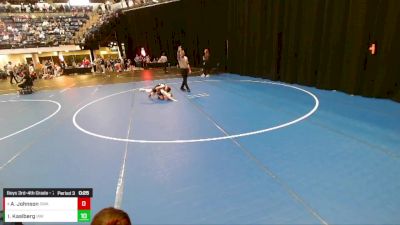 Boys 3rd-4th Grade - 77 Champ. Round 1 - Isaac Kaalberg, Immortal Athletics WC vs Ari Johnson, Sebolt Wrestling Academy