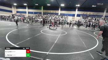 155 lbs Round Of 32 - Kinlee Lynes, Warrior WC vs Lillian Benoe, Team Thunder WC