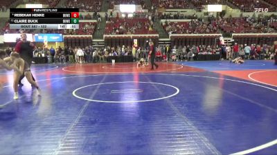 122 lbs Cons. Round 2 - Claire Buck, Chinook Wrestling Club vs Rebekah Henke, Butte Wrestling Club
