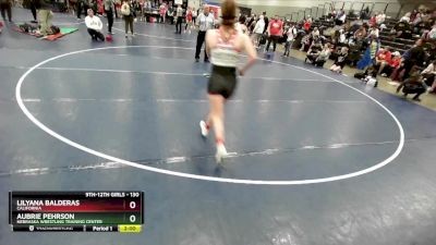 130 lbs Quarterfinal - Aubrie Pehrson, Nebraska Wrestling Training Center vs Lilyana Balderas, California