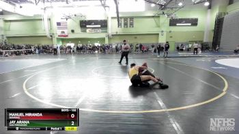 132 lbs Semifinal - Manuel Miranda, BANNING vs Jay Arana, SAN FERNANDO