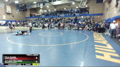 140lbs Quarterfinal - Alyjana Fellores, Shorewood (Girls) vs Tyla Olson, Mount Baker (Girls)