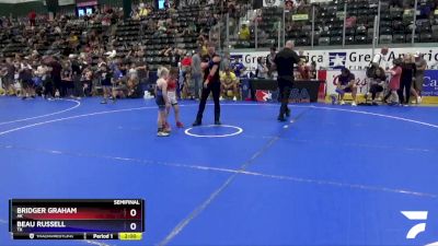 56 lbs Semifinal - Bridger Graham, AK vs Beau Russell, TX