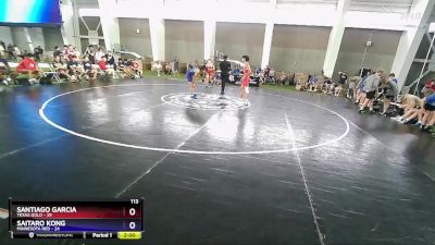 113 lbs Quarterfinals (8 Team) - Santiago Garcia, Texas Gold vs Saitaro Kong, Minnesota Red