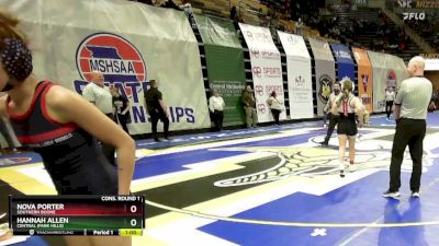 115 Class 1 lbs Cons. Round 1 - Nova Porter, Southern Boone vs Hannah Allen, Central (Park Hills)