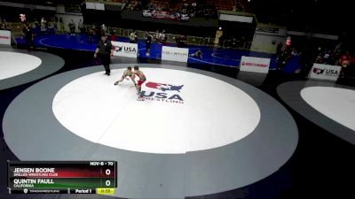 70 lbs Cons. Round 4 - Quintin Faull, California vs Jensen Boone, Driller Wrestling Club