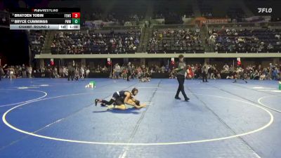 95 lbs Champ. Round 2 - Brayden Tobin, Flat Earth Wrestling Club vs Bryce Cummings, Pursuit Wrestling Minnesota