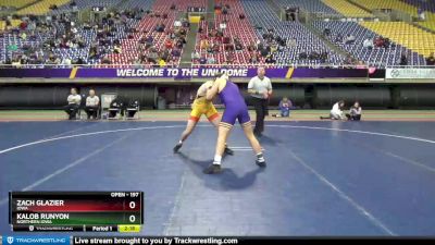 197 lbs Semifinal - Zach Glazier, Iowa vs Kalob Runyon, Northern Iowa
