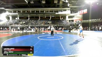 113 lbs Champ. Round 1 - Siraj Sidhu, Del Oro vs Jacob Lopez, Will C. Wood