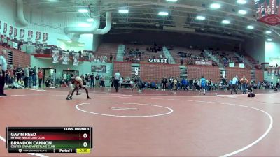 100 lbs Cons. Round 3 - Brandon Cannon, Center Grove Wrestling Club vs Gavin Reed, Hybrid Wrestling Club