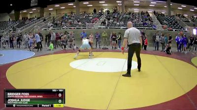 160 lbs Round 4 - Joshua Judge, Westview Mat Club vs Bridger Foss, South Medford High School Wres