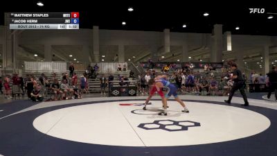 74 kg 7th Place Match - Matthew Staples, Midwest Regional Training Center vs Jacob Herm, Jackrabbit Wrestling Club