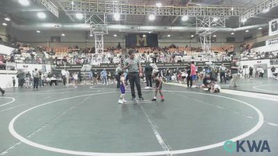 45 lbs Quarterfinal - Aryn Bert, Midwest City Bombers Youth Wrestling Club vs Logan Fabela, Chickasha Youth Wrestling