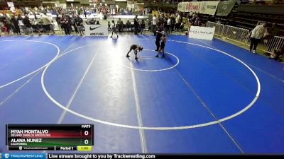 60 lbs Quarterfinal - Myah Montalvo, Delano Diablos Wrestling vs Alana Nunez, California