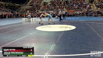 130 lbs Champ. Round 1 - Deegan Kirschenmann, Valley City vs Kylee Yetter, Minot