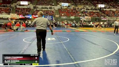 AA - 170 lbs Cons. Round 2 - Logan Stansberry, Flathead (Kalispell) vs Blake Dunning, Missoula Sentinel