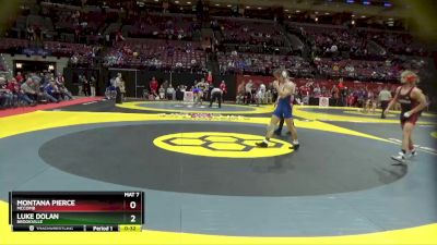 D3-150 lbs Cons. Round 3 - Luke Dolan, Brookville vs Montana Pierce, McComb