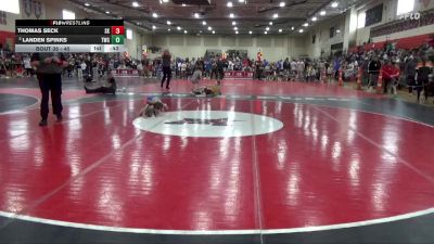 45 lbs Quarterfinal - Landen Spinks, Thorn Wrestling Club vs Thomas Seck, STMA Knights