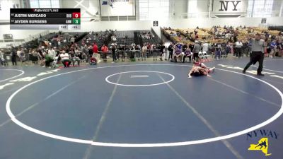 124 lbs Cons. Round 4 - Justin Mercado, Midlakes Youth Wrestling vs Jayden Burgess, All Heart Wrestling