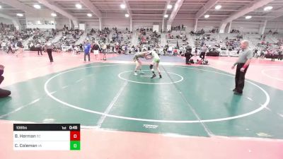 106 lbs Consi Of 64 #1 - Brayden Herman, SC vs Cooper Coleman, VA