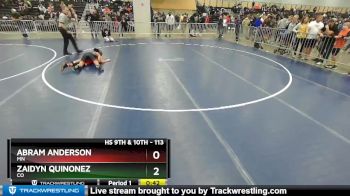 113 lbs Cons. Round 4 - Abram Anderson, MN vs Zaidyn Quinonez, CO