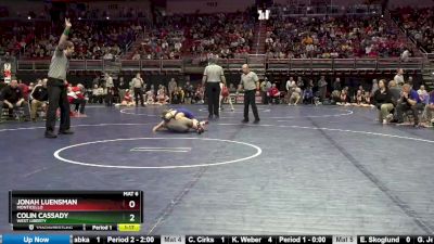 2A-113 lbs Quarterfinal - Jonah Luensman, Monticello vs Colin Cassady, West Liberty