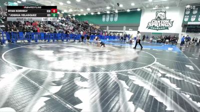 113 lbs Champ. Round 1 - Ryan Korhely, Hemet vs Joshua Velasquez, Heritage