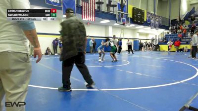 130 lbs Consi Of 4 - Cyniah Newton, Muskogee vs Taylor Wilson, Bartlesville High School