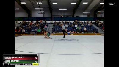 141 lbs Finals (2 Team) - Jacob Grzybek, York vs Joseph Innamorato, Centenary