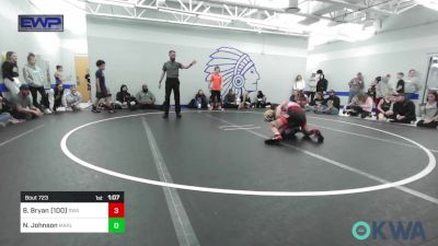 96/100 lbs Rr Rnd 2 - Brodee Bryan (100), Shelton Wrestling Academy vs Nolan Johnson, Marlow Outlaws