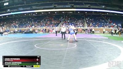 D3-215 lbs Cons. Round 3 - Ethan Hammond, LakeVille Memorial HS vs John Petersen, Hillsdale HS