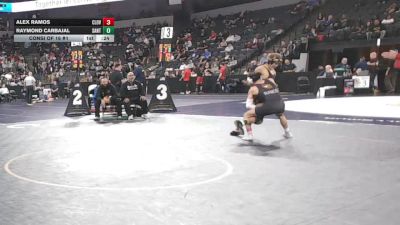 120 lbs Consi Of 16 #1 - Alex Ramos, Clovis West (CS) vs Raymond Carbajal, Santa Fe (SS)