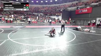 95 lbs Cons. Semi - Enzo Riggio, Poynette Panther Youth Wrestling vs Beau Ries, Sheboygan Falls Falcons