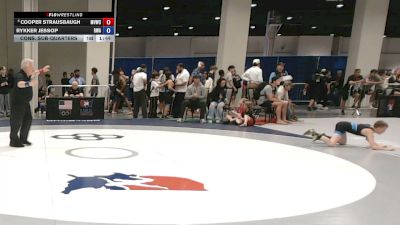 33 kg Cons. Sub-quarters - Cooper Strausbaugh, Mid Valley Wrestling Club vs Rykker Jessop, Ryse Wrestling Academy
