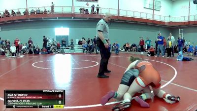 125 lbs 1st Place Match - Gloria Cloud, Columbus North Wrestling Club vs Ava Strayer, Bulldog Premier Wrestling Club