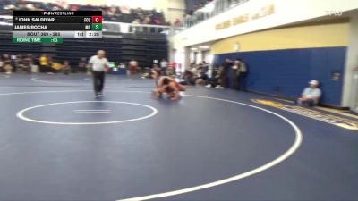 285 lbs Cons. Round 2 - James Rocha, Moorpark College vs John Saldivar, Fresno City College