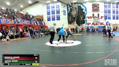 185 lbs Semifinal - Mahalia Adams, Potomac Senior vs Sophia Sharp, Fairfax