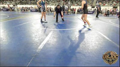 90 lbs Consolation - Payton Mccall, Lady Outlaw Wrestling Academy vs Taylan Green, Harrah Little League Wrestling