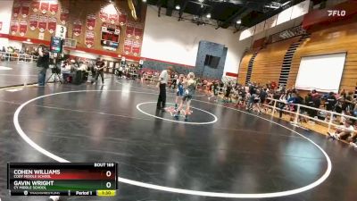 75 lbs Quarterfinal - Gavin Wright, CY Middle School vs Cohen Williams, Cody Middle School