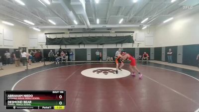 120 lbs Cons. Round 2 - Abraham Niedo, Wyoming Indian Middle School vs Desmond Bear, Powell Middle School