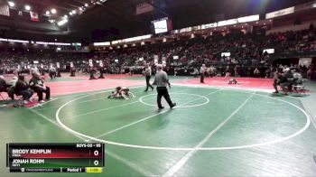 95 lbs Semifinal - Jonah Rohm, HHY1 vs Brody Kemplin, PROA