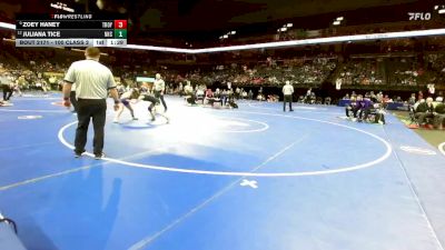 100 Class 2 lbs Quarterfinal - Zoey Haney, Troy Buchanan vs Juliana Tice, North Kansas City