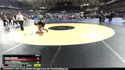 84 lbs Cons. Round 3 - Cole Barragan, Thunder Mountain Wrestling Club vs Noxx Briner, Ferndale Force Wrestling Club