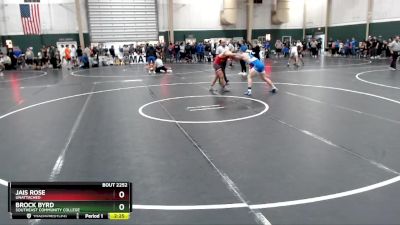 157 lbs Cons. Round 1 - Jais Rose, Unattached vs Brock Byrd, Southeast Community College