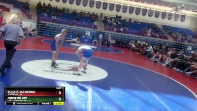 132 lbs Round 1 (16 Team) - Tucker Kazienko, Jefferson vs Minseok Kim, Chattahoochee HS