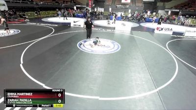 87 lbs Round 3 - Emma Martinez, California vs Zariah Padilla, G-Style Wrestling Club