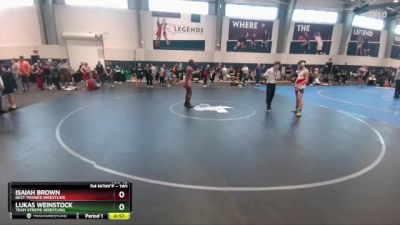 140 lbs Cons. Round 2 - Isaiah Brown, Best Trained Wrestling vs Lukas Weinstock, Team Xtreme Wrestling