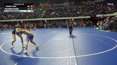 115 lbs Quarterfinal - Hanley Bahl, Sarbacker Wrestling Academy vs Willemina Bauer, St. Croix Falls